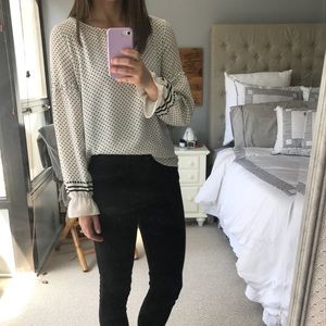 Bell sleeved polka dot blouse